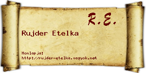 Rujder Etelka névjegykártya